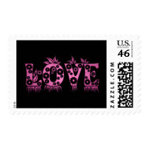 Love ( in flowers font ) postage