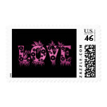 Love ( in flowers font ) postage