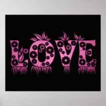Love ( in flowers font ) posters