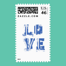 Love in Grungy Urban Blue stamps