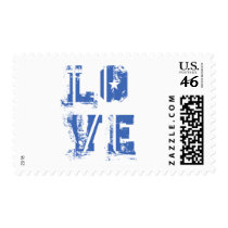 Love in Grungy Urban Blue Stamp
