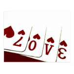 Love in Heart Playing Cards Post Card