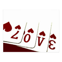 Love in Heart Playing Cards Post Card
