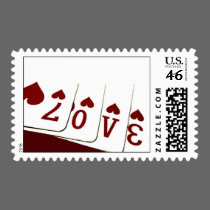 Love in Heart Playing Cards postage