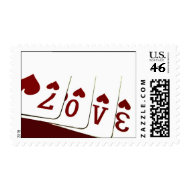 Love in Heart Playing Cards stamp