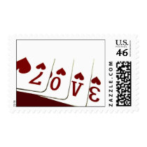 Love in Heart Playing Cards Stamp