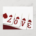 Love in Heart Playing Cards postcard