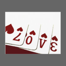 Love in Heart Playing Cards postcards