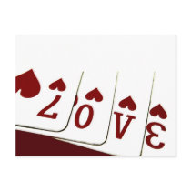 Love in Heart Playing Cards Post Card