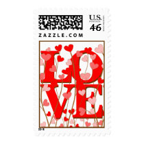LOVE in Hearts Postage