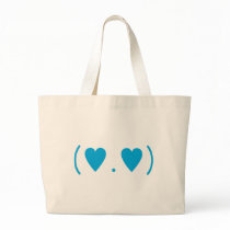 Love in Light Blue Canvas Bag