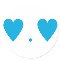 Love in Light Blue Round Stickers