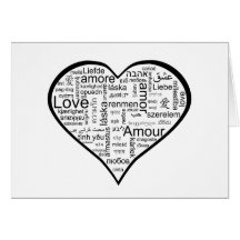 Love in many languages Heart Card