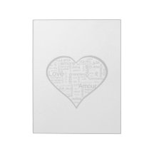 Love in many languages Heart Memo Note Pads
