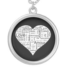 Love in many languages Heart Necklace