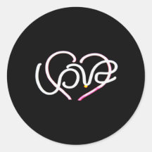 Love in Neon - Modern Romance Round Sticker