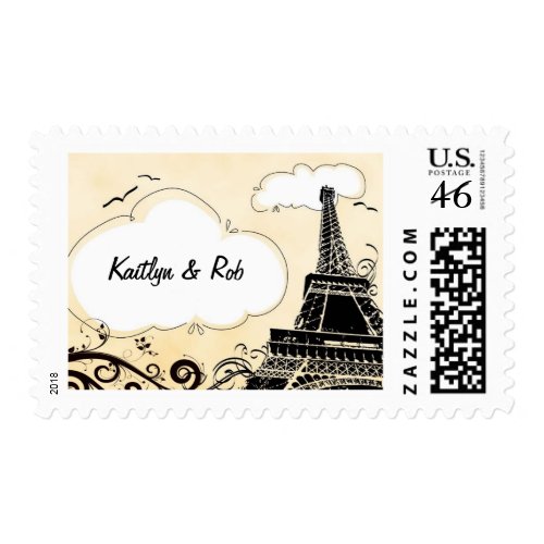 Love in Paris - Eiffel Tower stamp