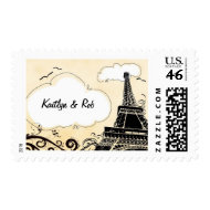 Love in Paris - Eiffel Tower stamp