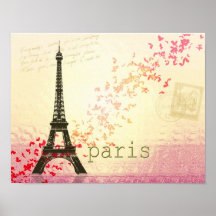Love in Paris Eiffel Tower Posters