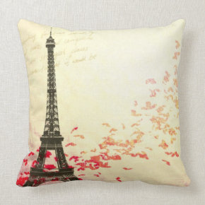 Love in Paris in the springtime throwpillow