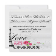 Love in Paris Post Wedding Reception invitation