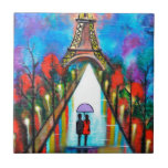 Love in Paris romantic giftart valentine special Ceramic Tile