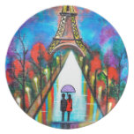 Love in Paris romantic giftart valentine special Dinner Plate