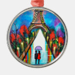 Love in Paris romantic giftart valentine special Metal Ornament