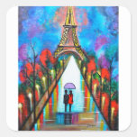 Love in Paris romantic giftart valentine special Square Sticker