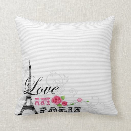 Love In Paris Throw Pillow