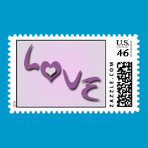 Love in Purple Postage Stamp stamps
