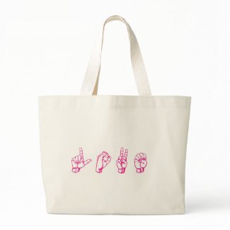 Love in Sign Language Pink Bags