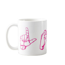 Love in Sign Language Pink Mugs