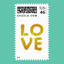 Love in Sparkly Gold stamps