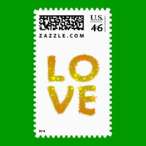 Love in Sparkly Gold postage by greenbaby Love in Sparkly Gold postage