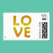 Love in Sparkly Gold stamps