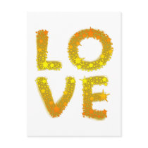 Love in Sparkly Gold postcards