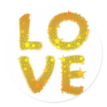 Love in Sparkly Gold stickers by greenbaby Love in Sparkly Gold stickers