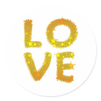 Love in Sparkly Gold stickers by greenbaby Love in Sparkly Gold stickers