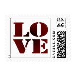 Love in stencil font... postage stamps