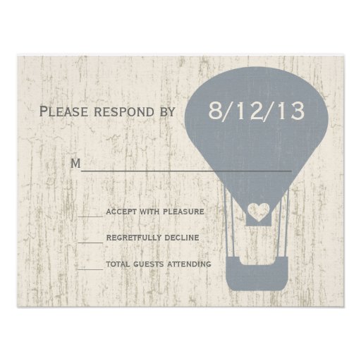 Love in the Air Balloon Wedding Response Personalized Announcements