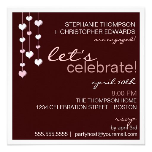 Love in the Air Hearts Engagement Party Invitation