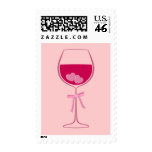 Love in Wine Wedding Celebration Postage stamps