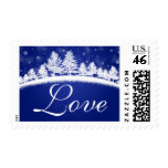 Love In Winter Wedding Blue White Postage