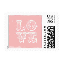 LOVE IS A CIRCUS POSTAGE PINK stamps