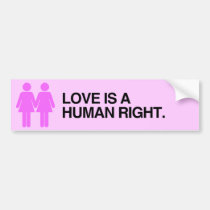 LOVE IS A HUMAN RIGHT.png bumper stickers