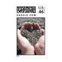 Love is all around us ... Beach Sand Words Postage
