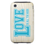 "Love Is All You Need" on Woodgrain iPhone3G casemate cases