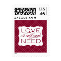 Love is All You Need Preppy Pattern Postage
