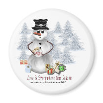 Love is Everywhere Snowman Magnet by Grahammountain Love is Everywhere Snowman Magnet